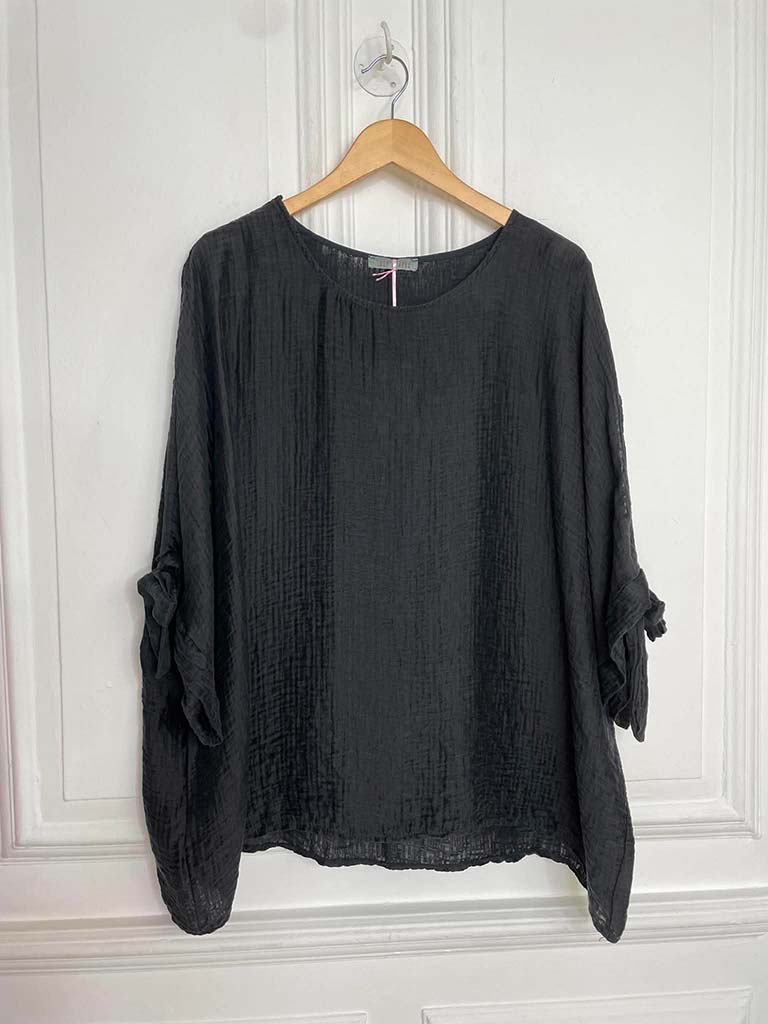 Tie Sleeve Top - Black