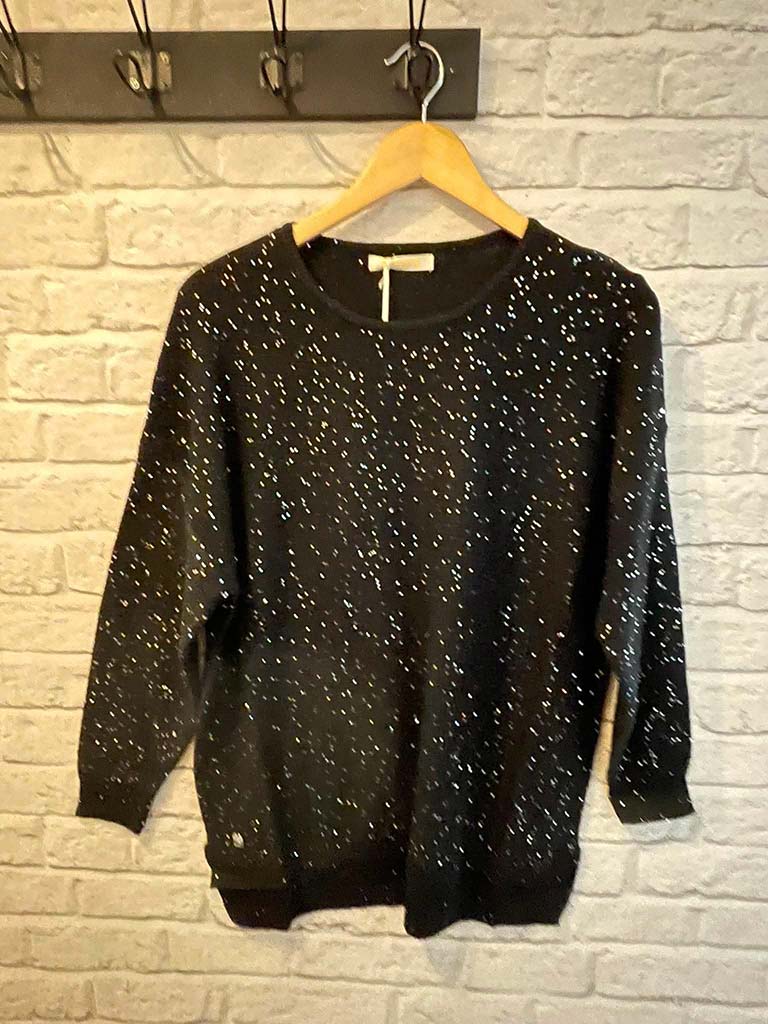 Malissa J Sequin Knit - Black