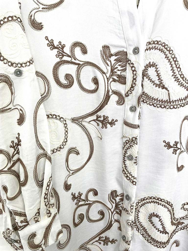 Malissa J Paisley Shirt - White