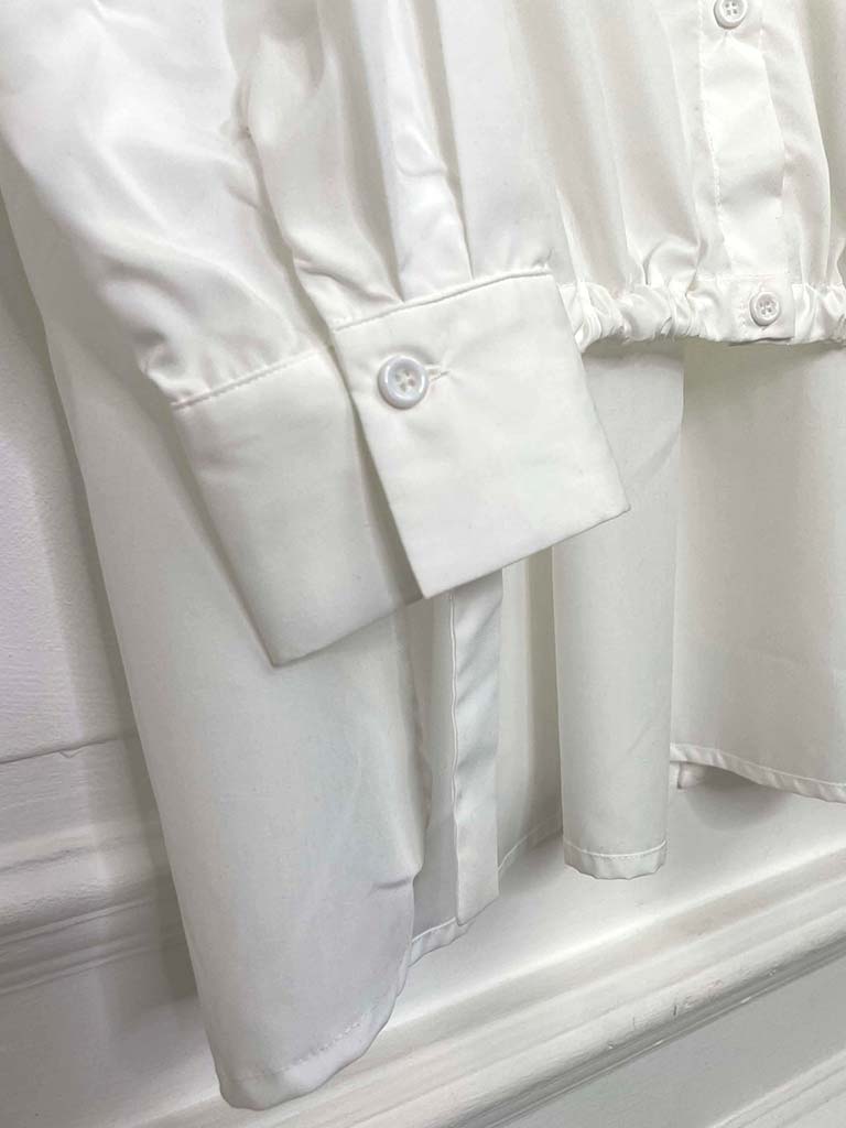 Malissa J Diamanté Drawstring Hem Shirt - White