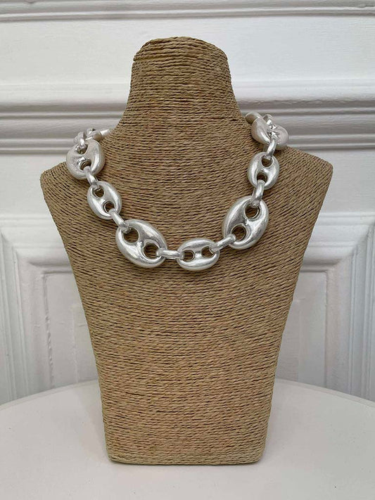 Brushed Chucky Chain Necklace - Silver