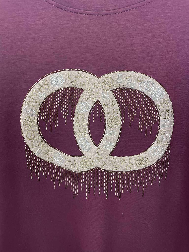 Link Embellished Sweatshirt - Burgundy