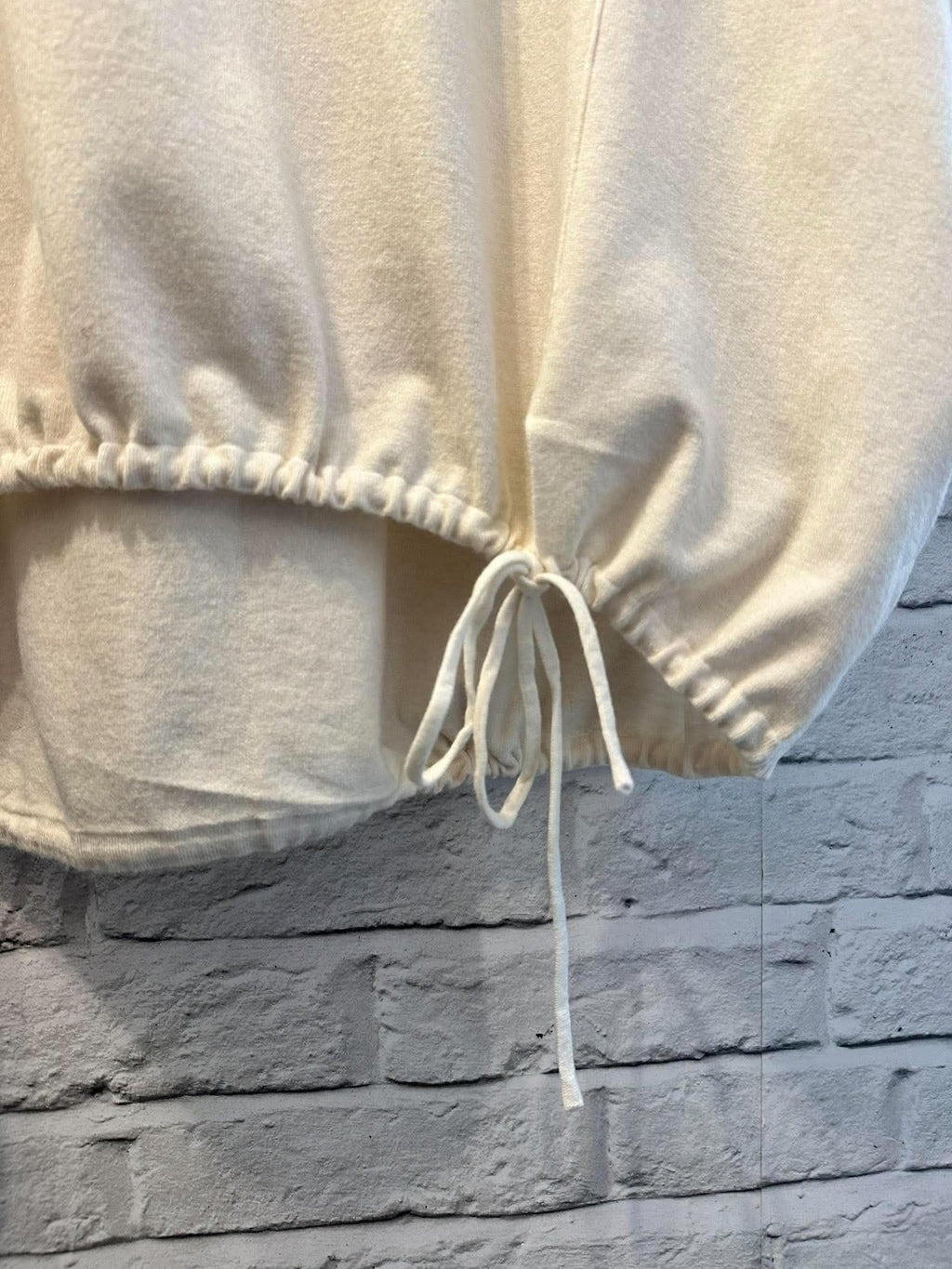 Drawstring Hem Knit - Ecru