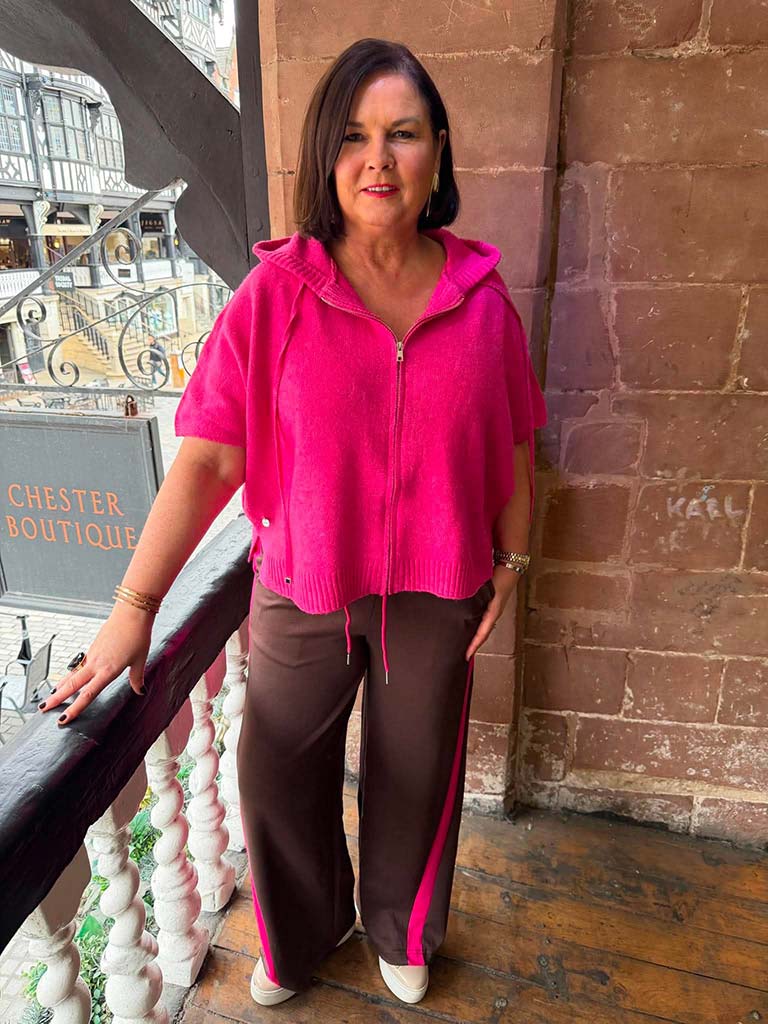 Malissa J Hooded Zipped Knit - Pink