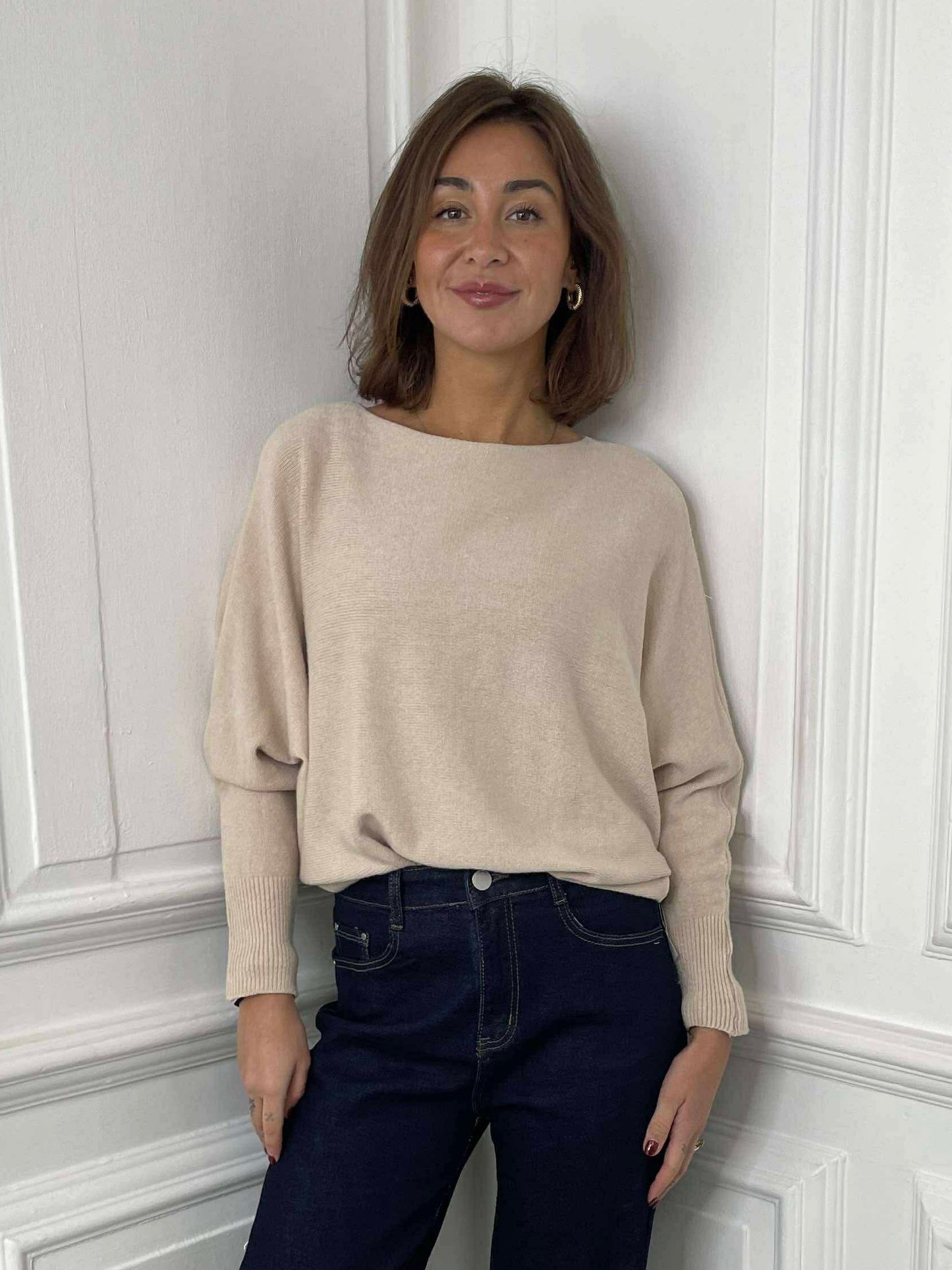 Pearl Back Knit - Stone