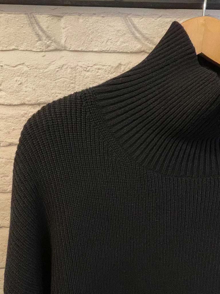 Malissa J High Neck Ribbed Knit - Black