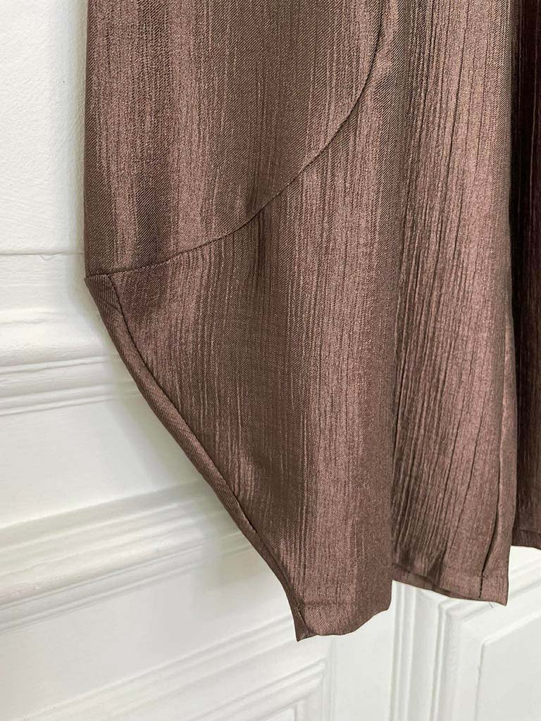 Silk Feel Cocoon Trousers - Chocolate