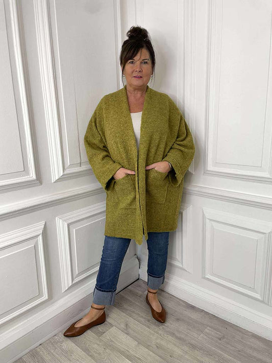 Eb&Ive Folie Relaxed Cardigan - Chartreuse