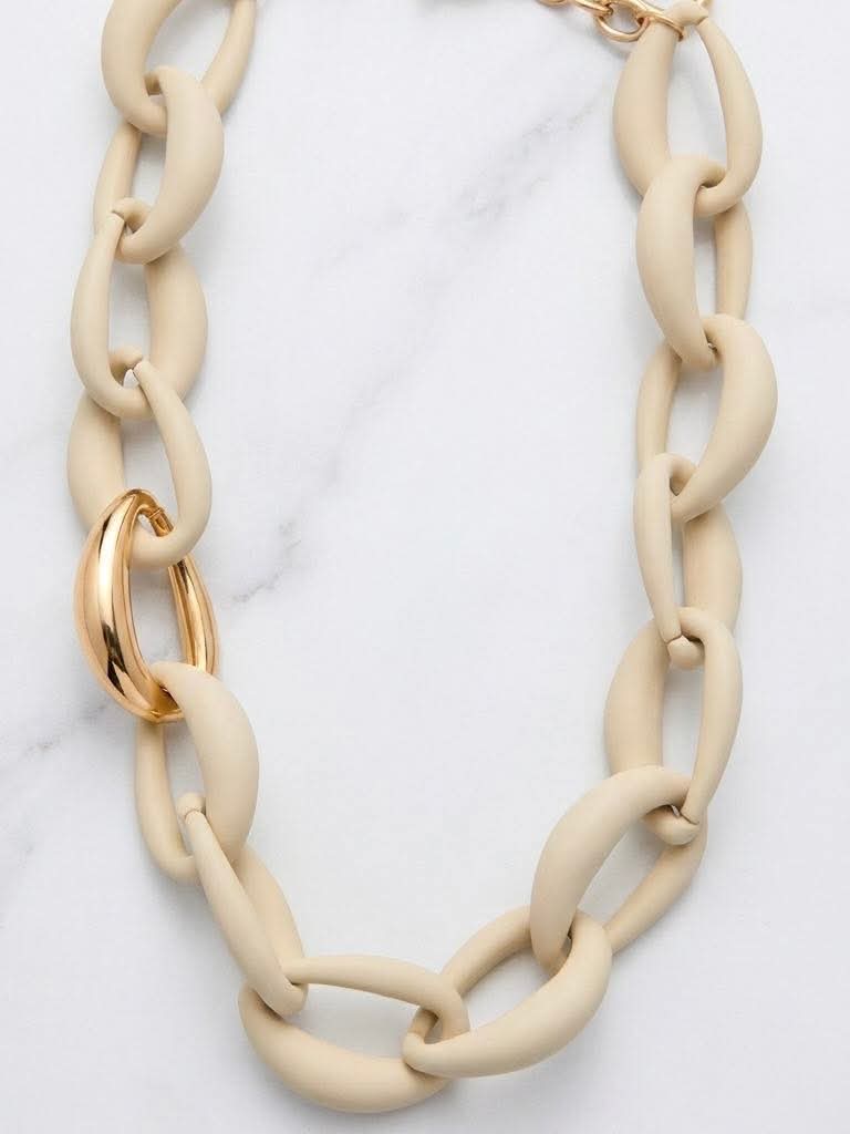 Envy Statement Link Necklace - Stone & Gold