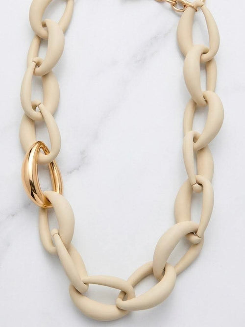 Envy Statement Link Necklace - Stone & Gold