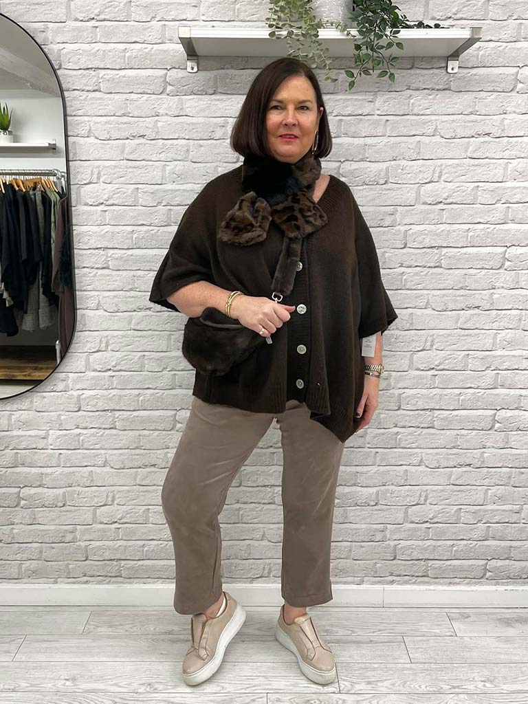 Slouchy Batwing Cardigan - Espresso