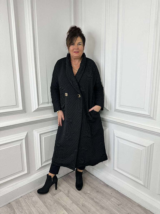 Malissa J Flower Embossed Coat