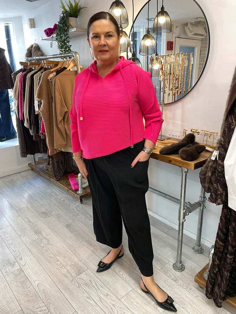 Malissa J Pleat Hoodie - Pink