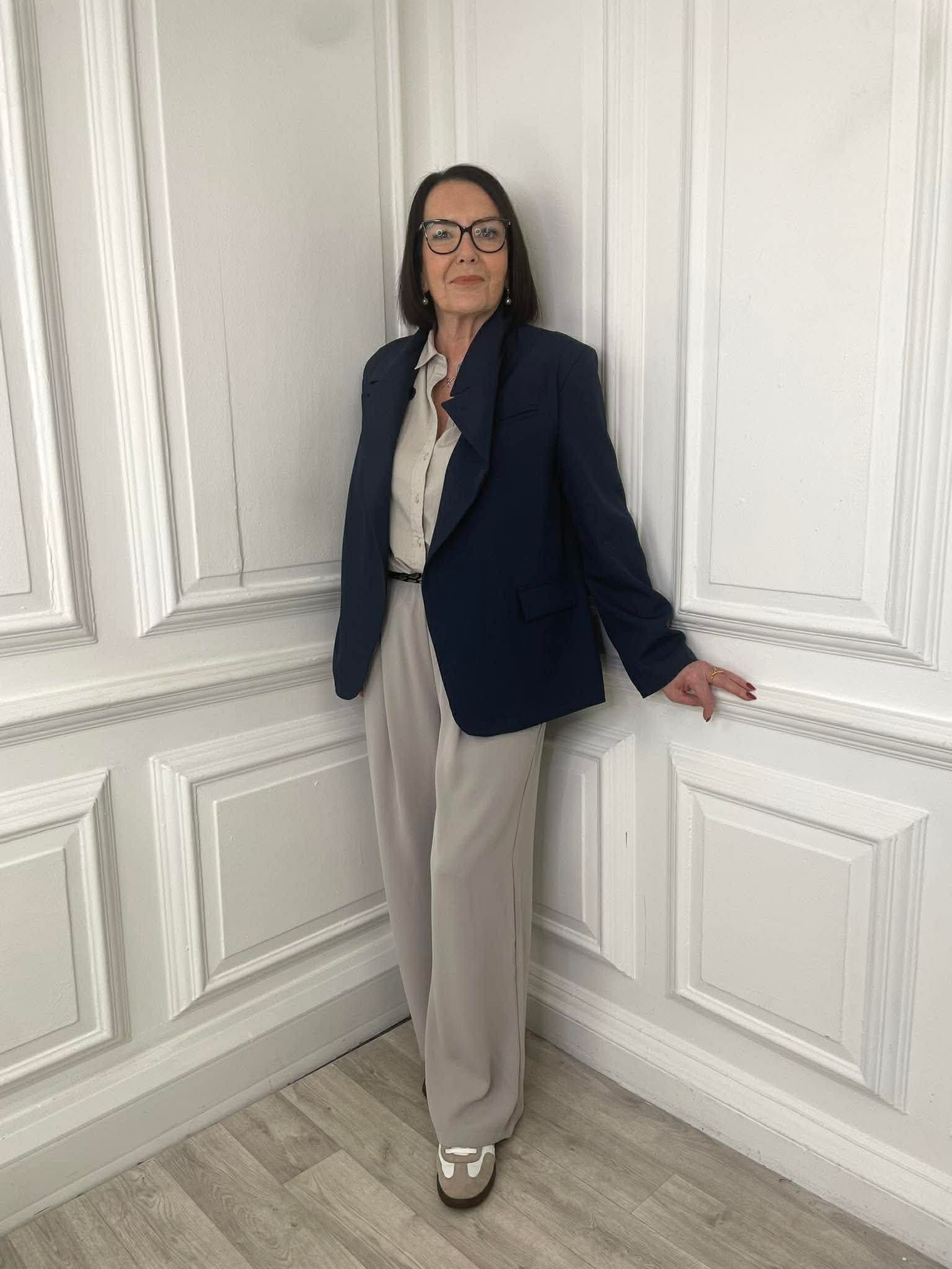 Asymmetric Blazer - Navy