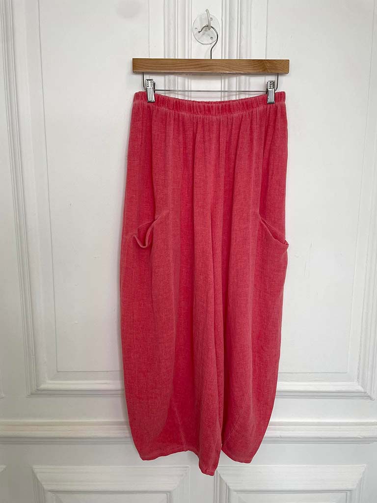 Hopsack Cocoon Trousers - Lipstick