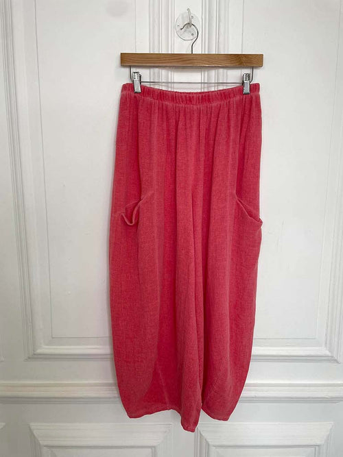 Hopsack Cocoon Trousers - Lipstick