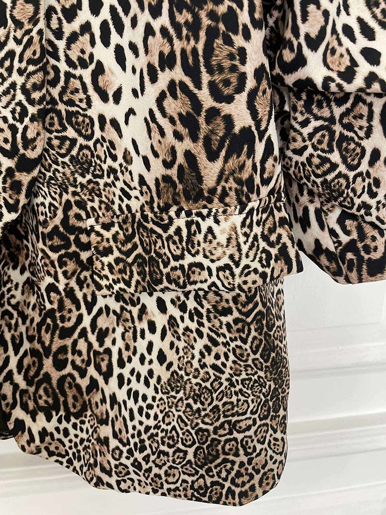 Micro Leopard Print Blazer