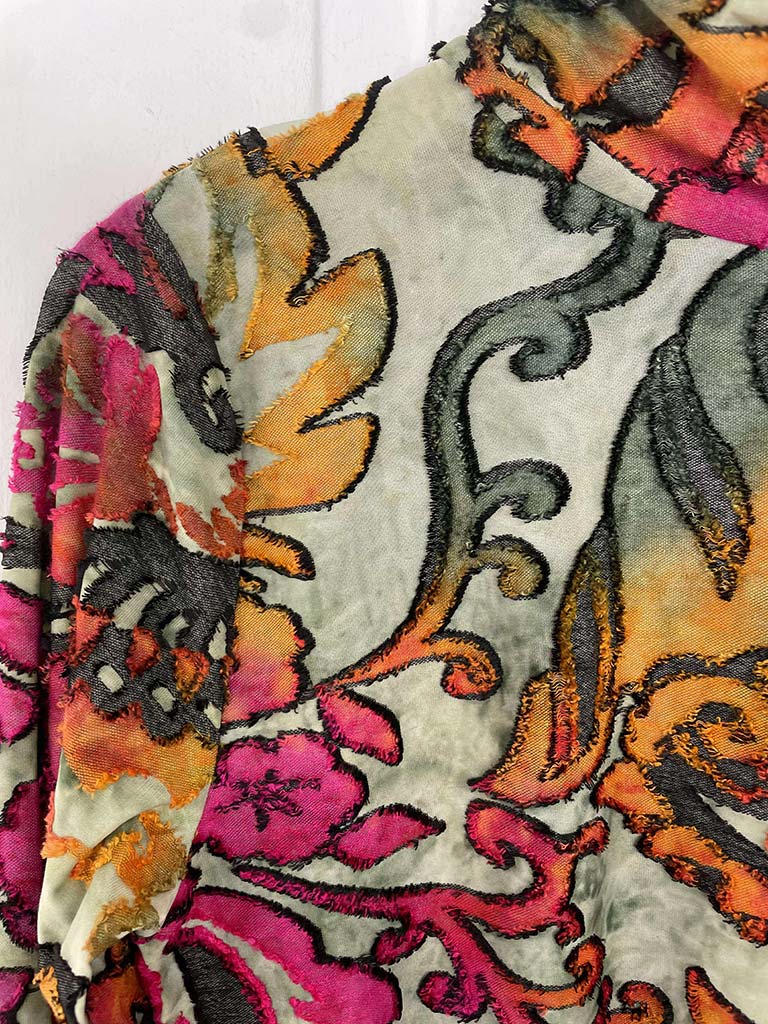 Devoré Floral Roll Neck Top