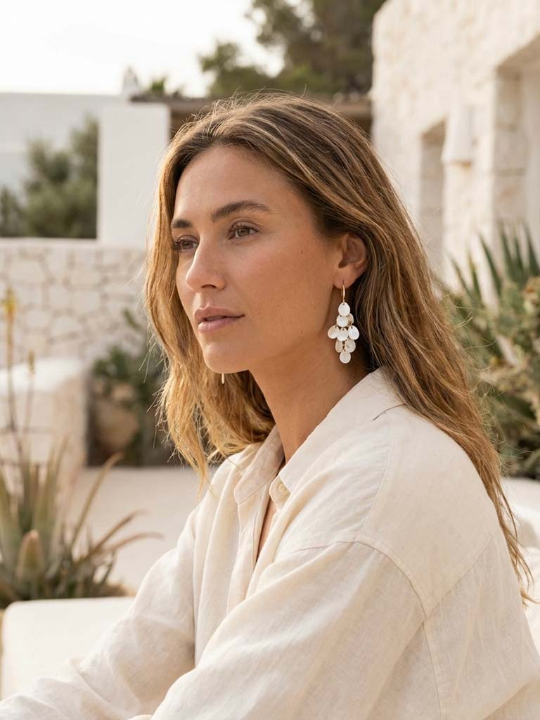 Envy Disc Drop Earrings - Gold