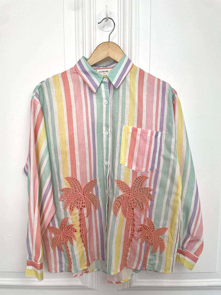 Pastel Rainbow Palm Shirt