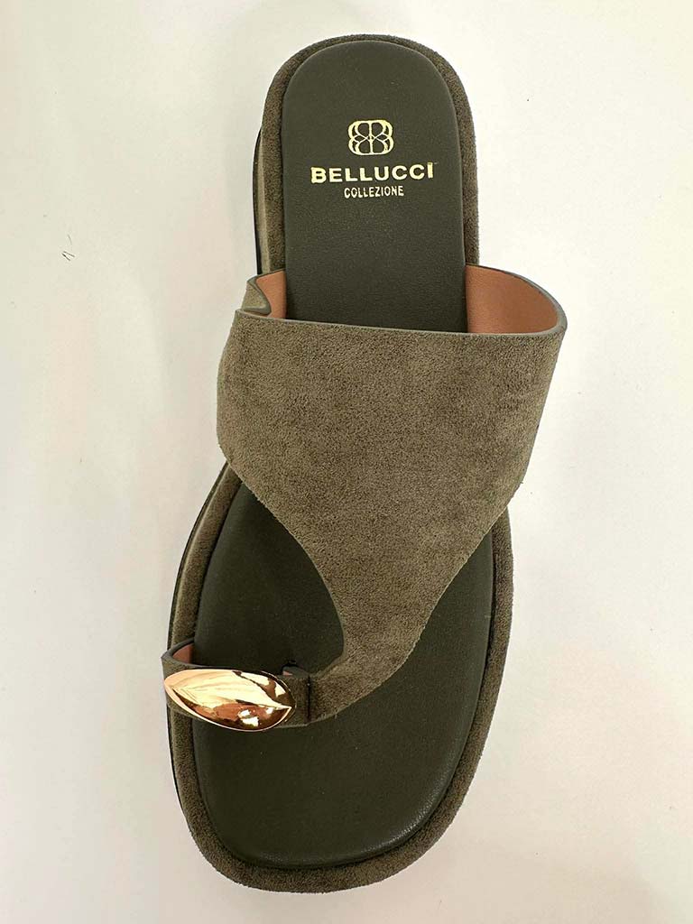 Flatform Toe Ring Sandals - Khaki