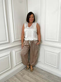 Luxe Silk Feel Cocoon Trousers - Mink