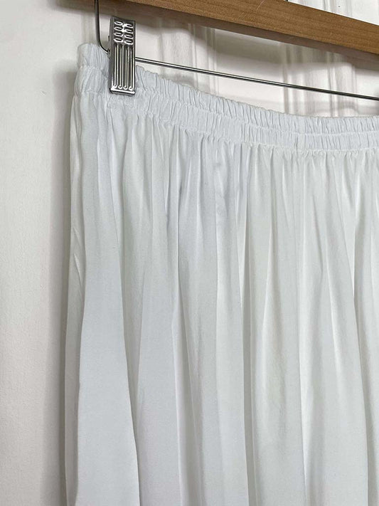 Wide Leg Flowing Trousers - White