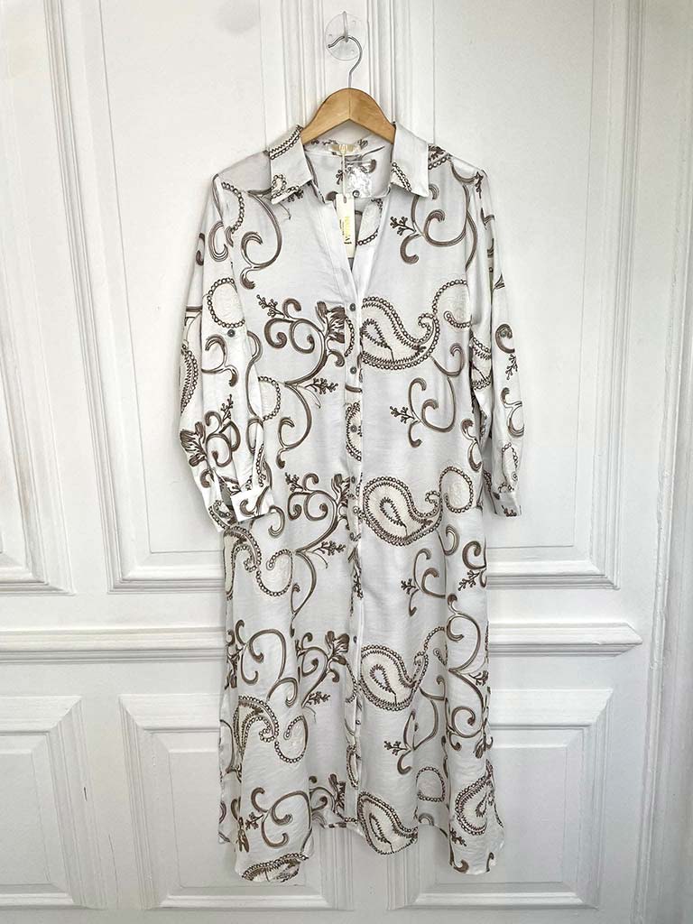 Malissa J Paisley Shirt Dress - White