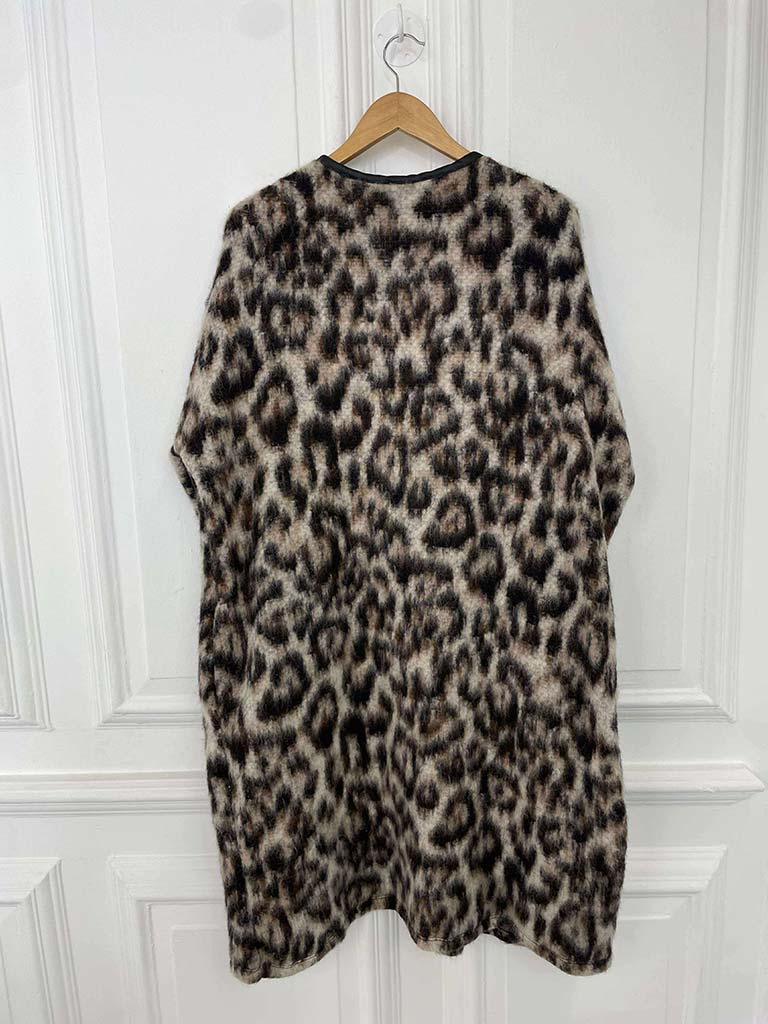 Wool Mix Leopard Coatigan
