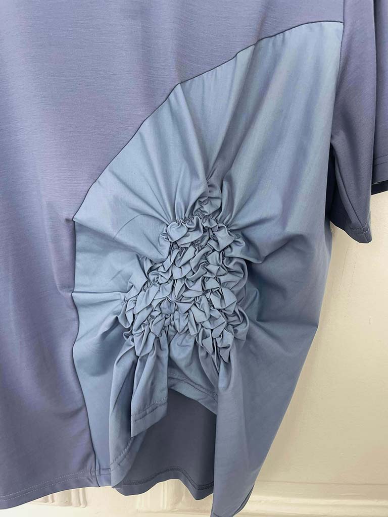 Malissa J Jersey Ruffle Top - Denim