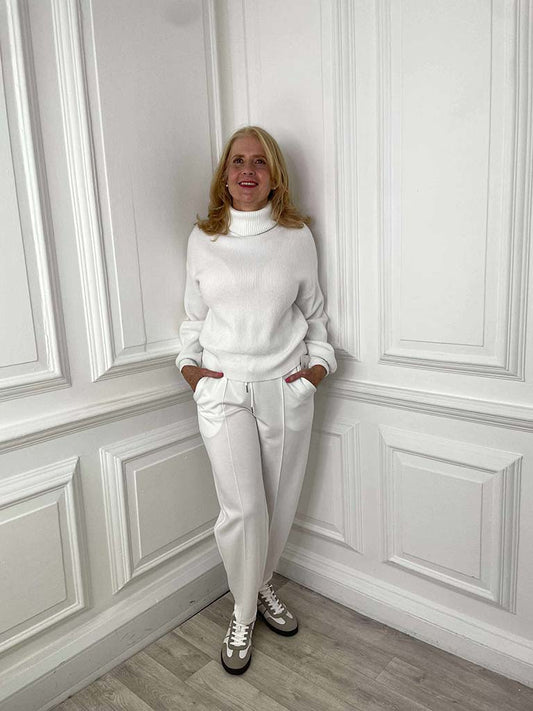 Polo Neck Knit - Winter White