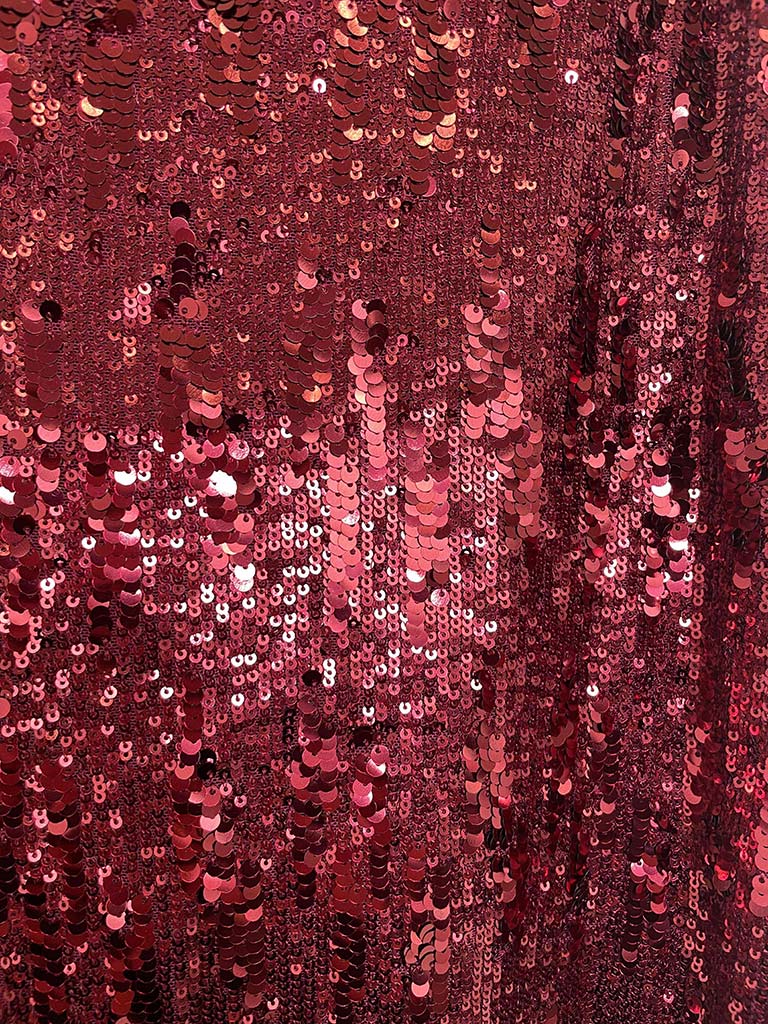Sequin Vest - Merlot