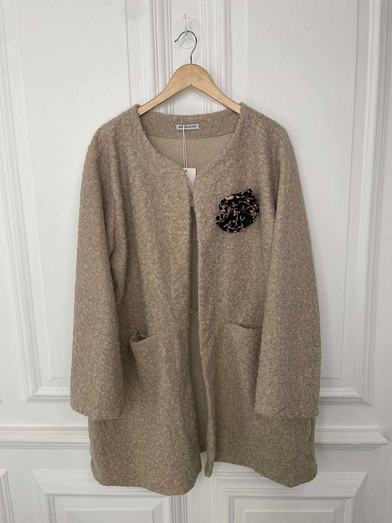 Boucle Corsage Jacket - Stone