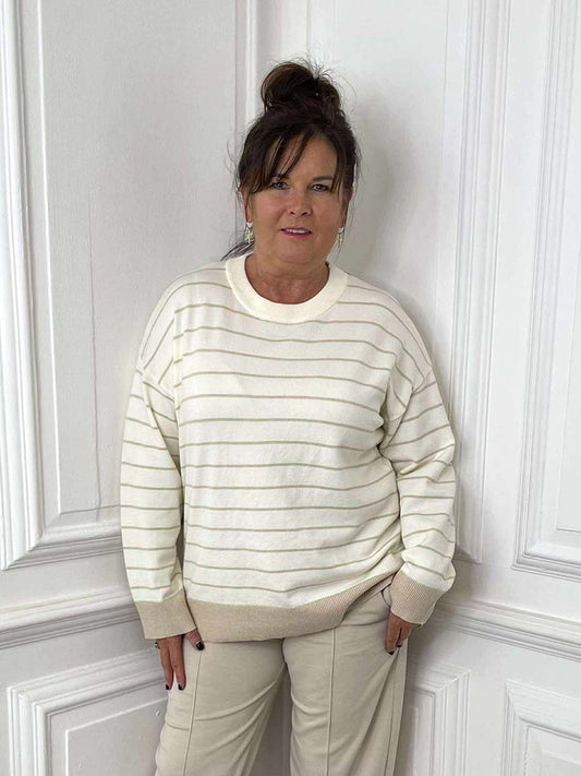 Riviera Stripe Knit - Warm White