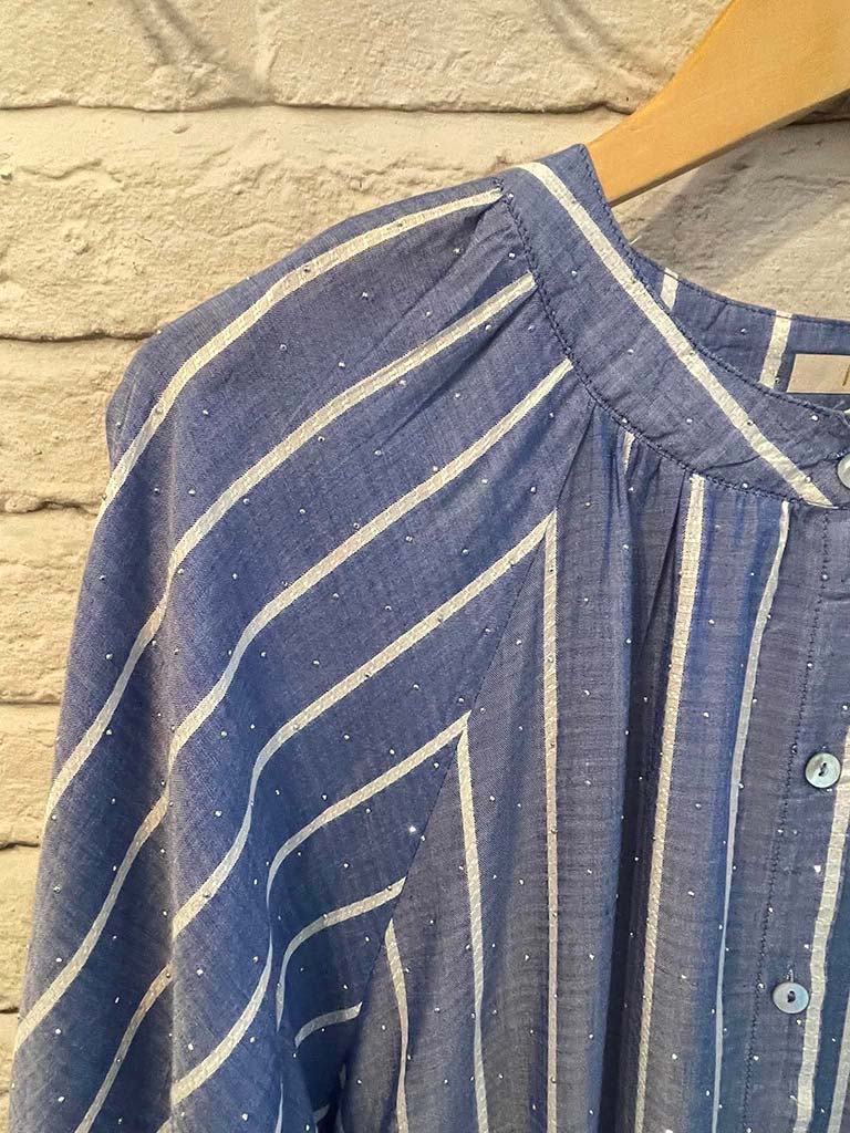 Studded Stripe Tunic - Denim