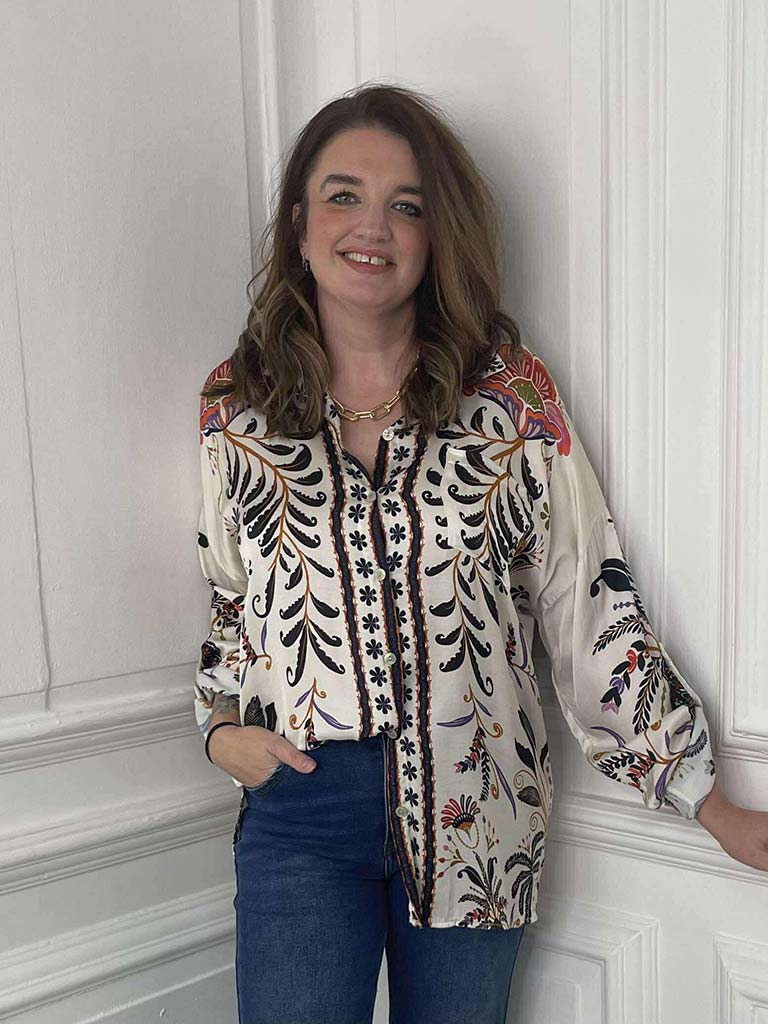Lotus Flower Silk Mix Shirt
