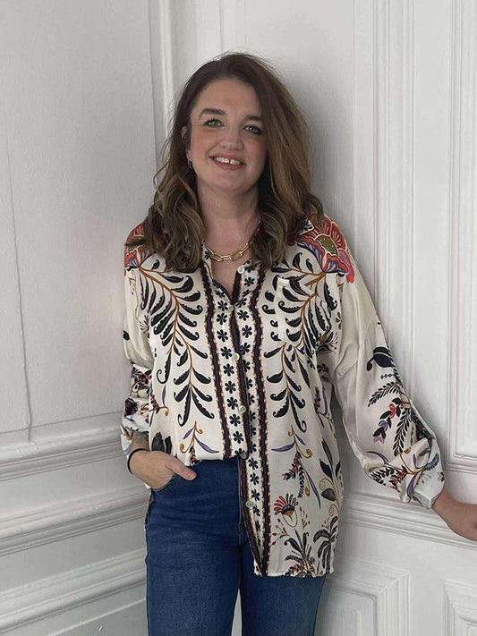 Lotus Flower Silk Mix Shirt