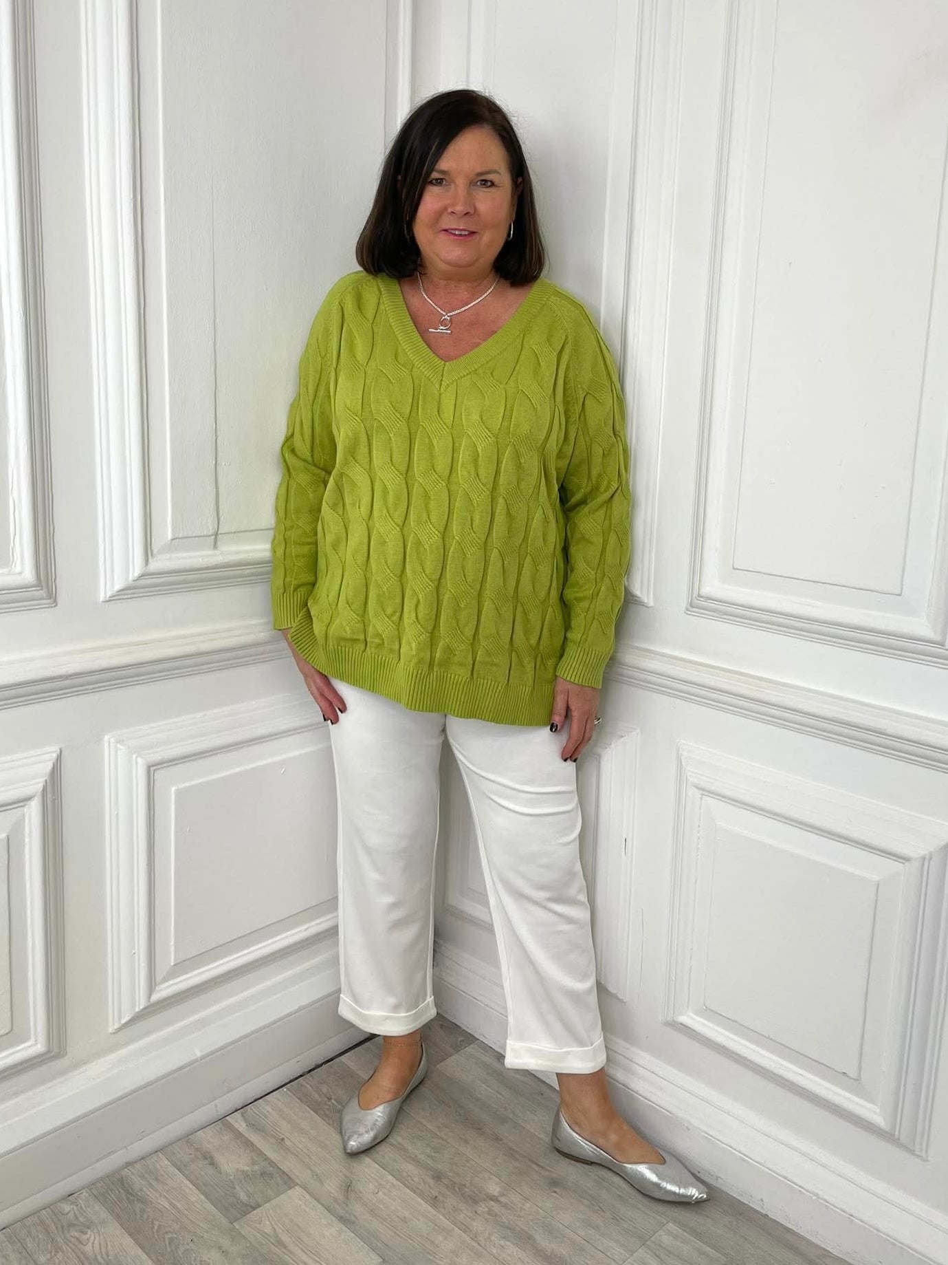 Malissa J Cable Knit - Lime
