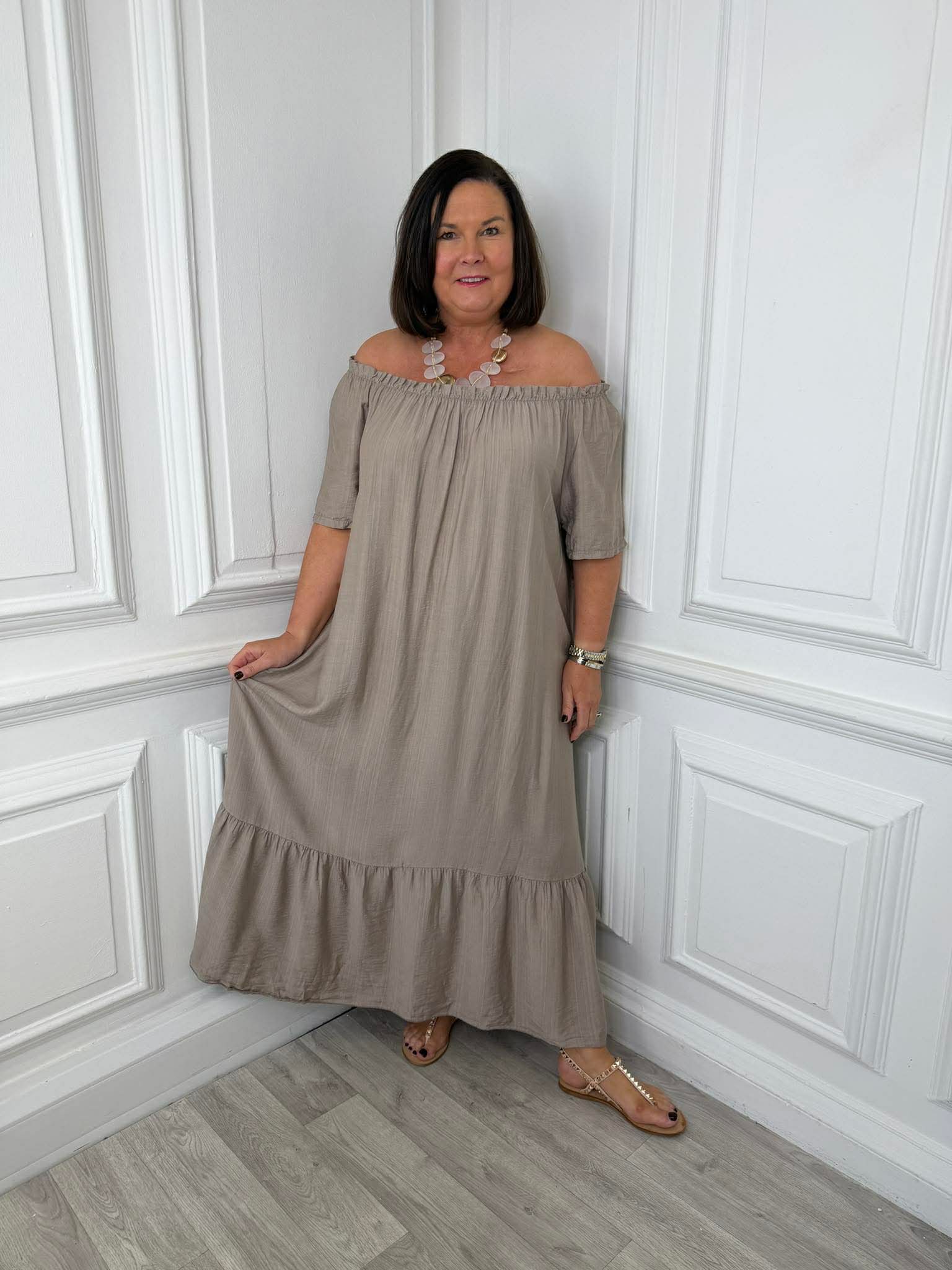 Bardot Maxi Dress - Mocha