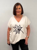 Shimmer Leaf Knit - Ecru