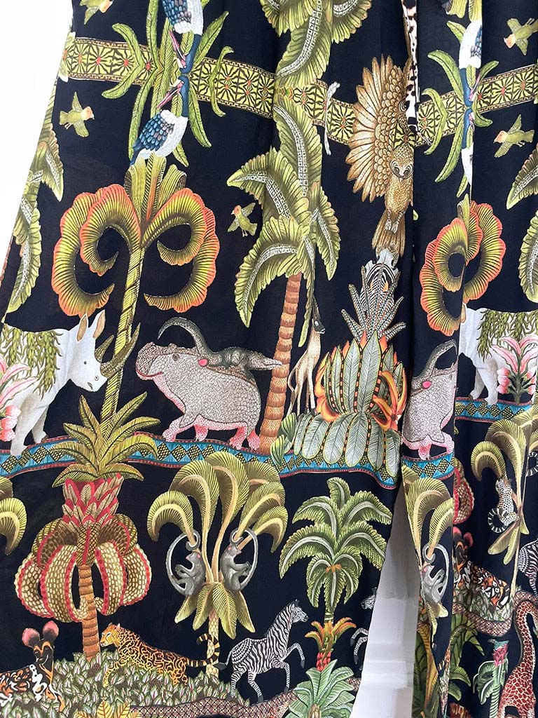 Jungle Scene Palazzos - Black