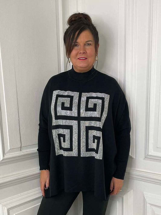 Malissa J Meandros Studded Knit - Black