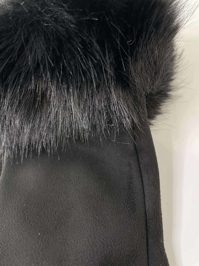 Malissa J Faux Suede Gloves - Black