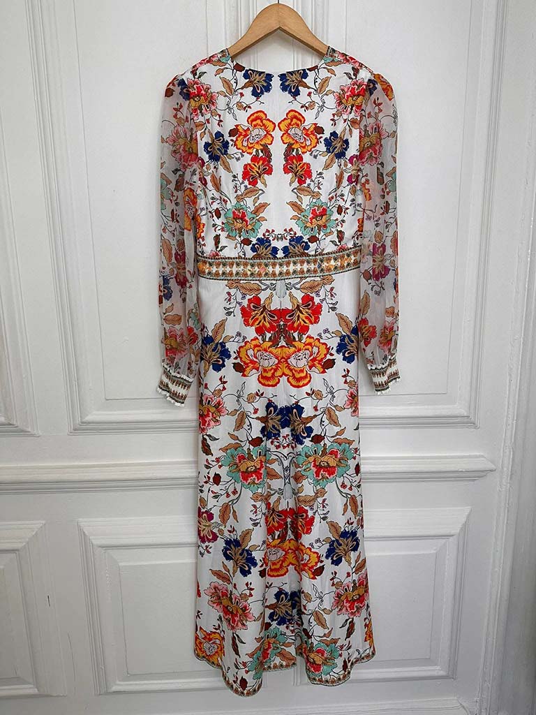 Romantic Floral Long Sleeve Maxi Dress