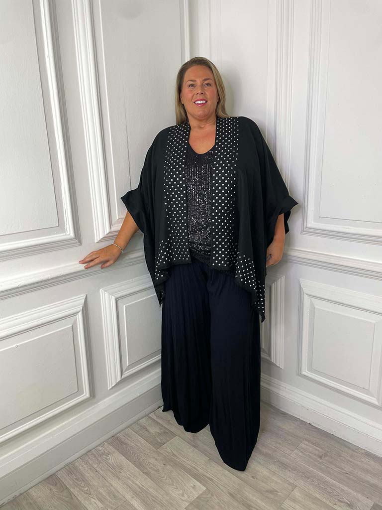 Malissa J Studded Wrap - Black