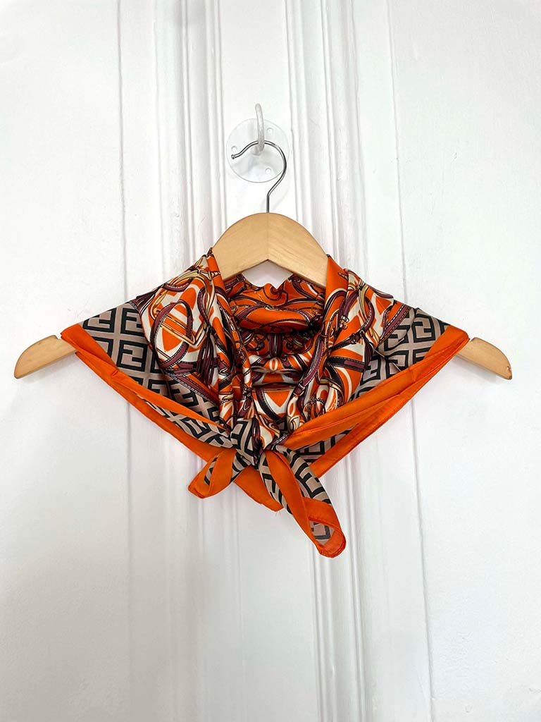Silk Feel Neckerchief - Orange Baroque