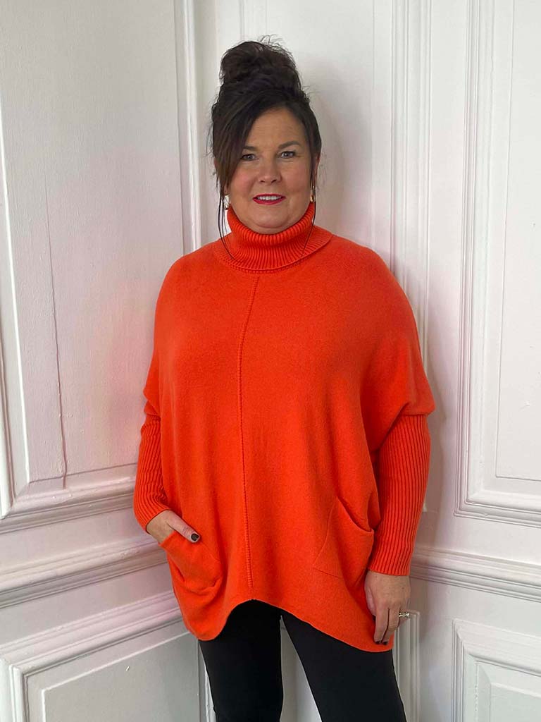 Polo Pocket Knit - Tangerine