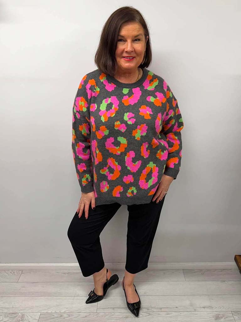 Malissa J Leopard Knit - Grey