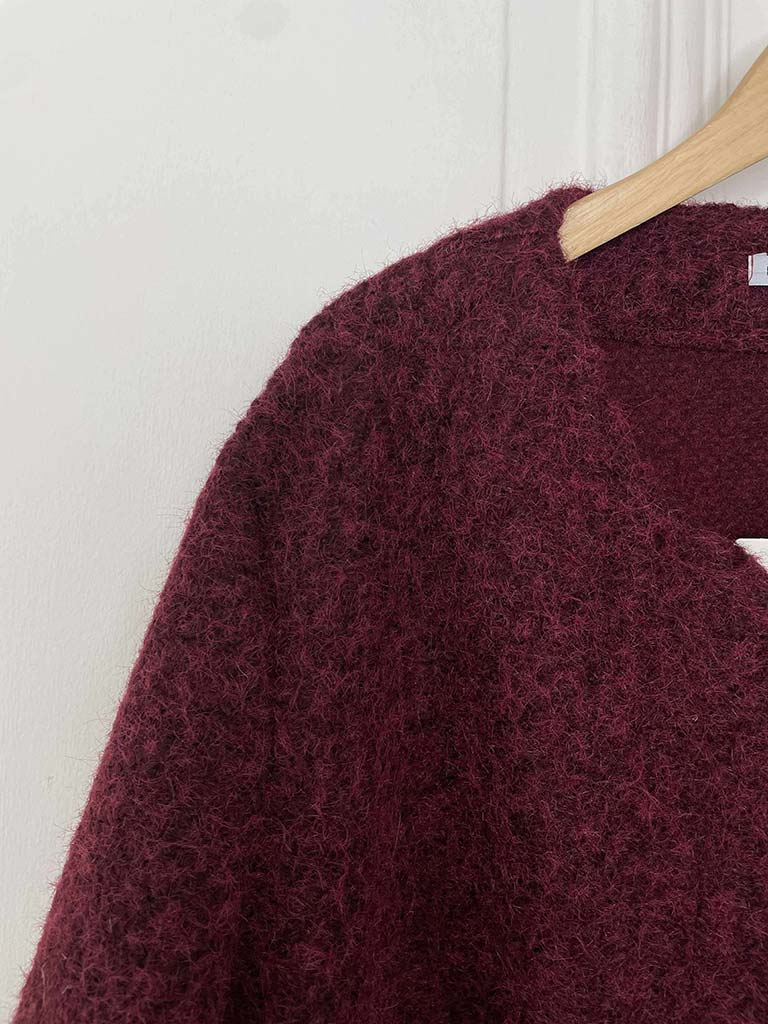 Boucle Corsage Jacket - Burgundy
