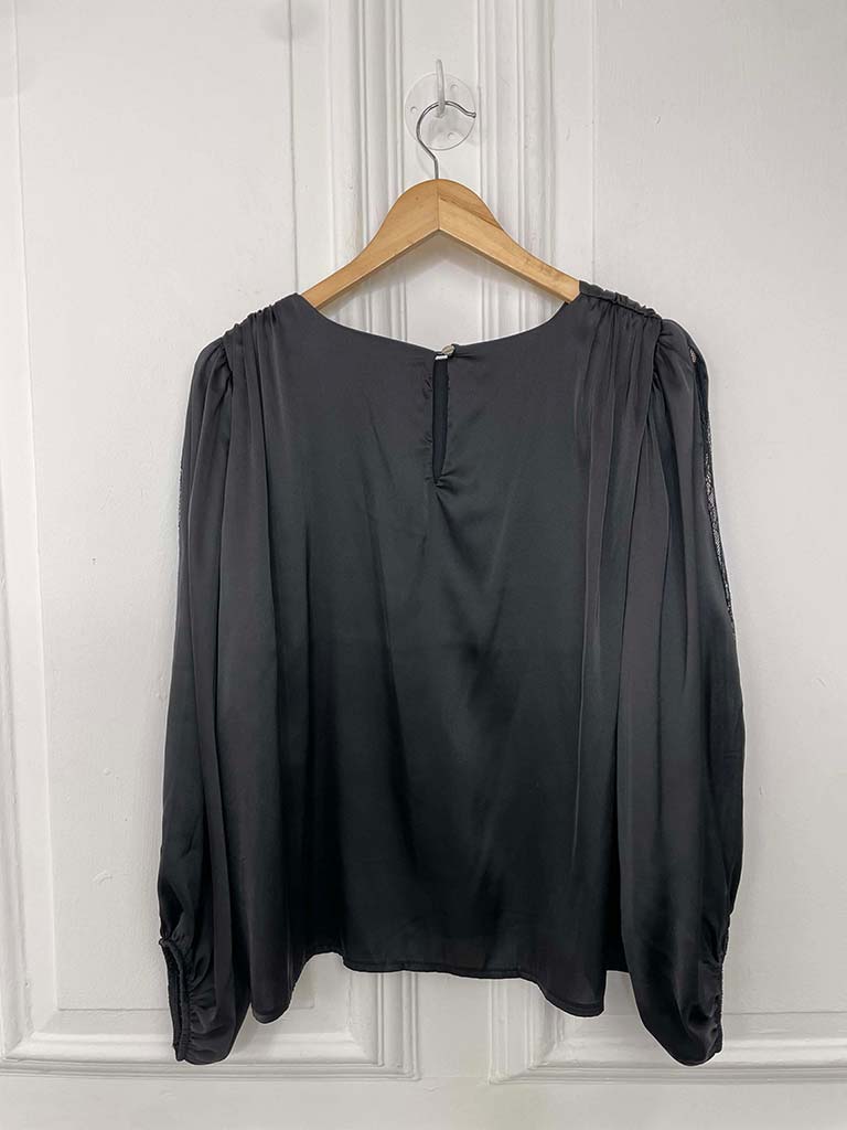 Lace Sleeve Blouse - Black